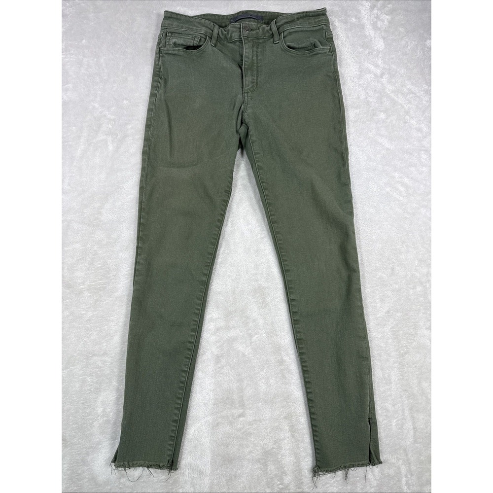 Joe's Jeans Women's Skinny Fit Ankle Raw Hem Size 27x27 Green Stretch